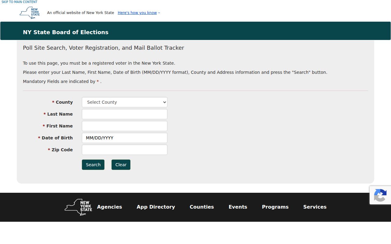 Oyster Bay residents directory New York voter lookup fields